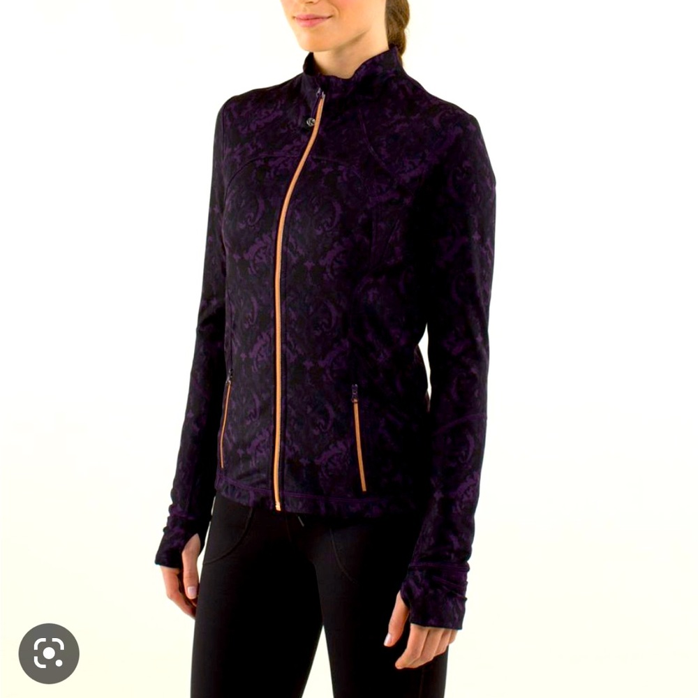 Lululemon Forme Jacket II Textured Beautiful Baroque Deep Zinfandel Size 12